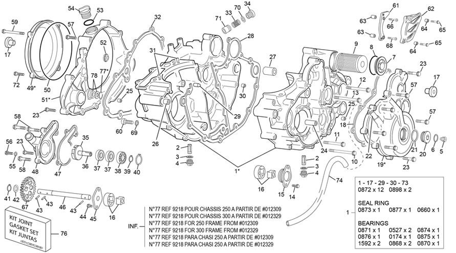 vue éclatée groupe carters - sherco 300 sef-r factory 2021