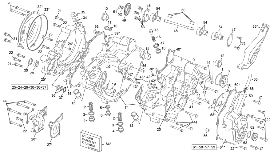 vue éclatée groupe carters - sherco 300 sef-f factory homol 2024
