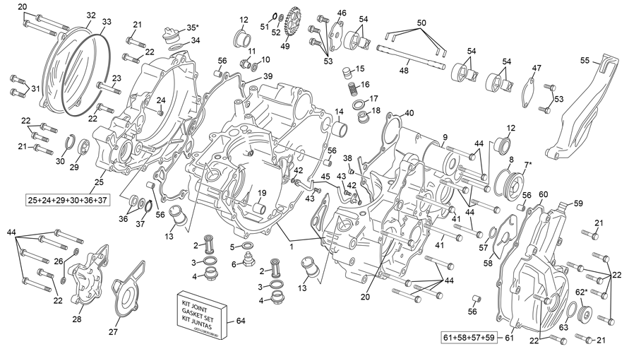 vue éclatée groupe carters - sherco 300 sef-f factory homol replica macdonald 2024