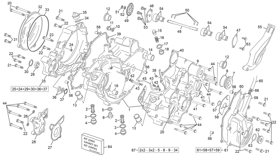 vue éclatée groupe carters - sherco 300 sef-f factory homol 2025