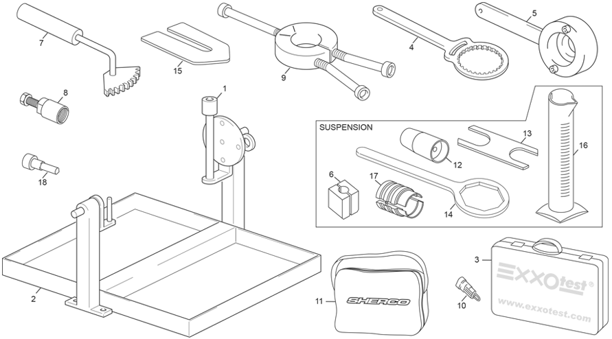 vue éclatée outillages - sherco 300 sef-f acces homol 2026