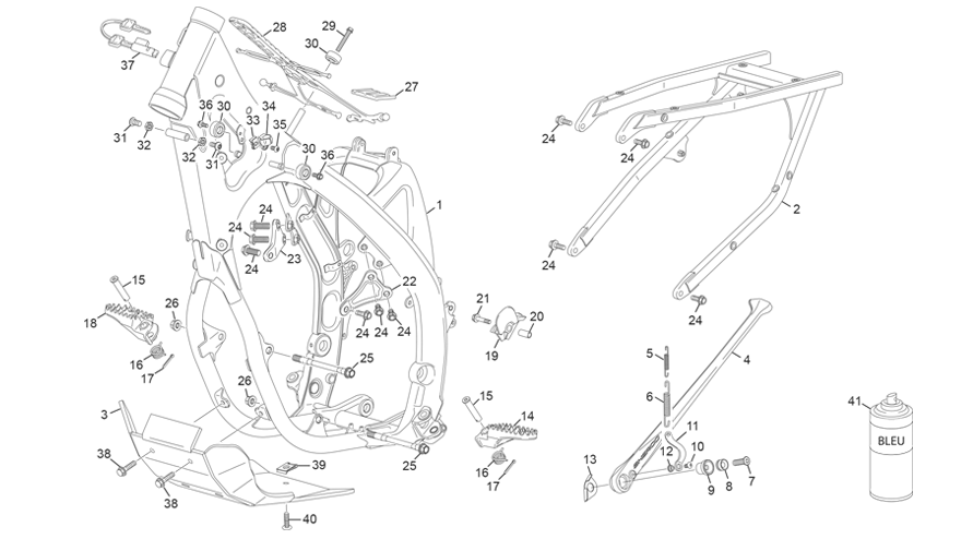 vue éclatée cadre - sherco 300 sef-f factory 2026