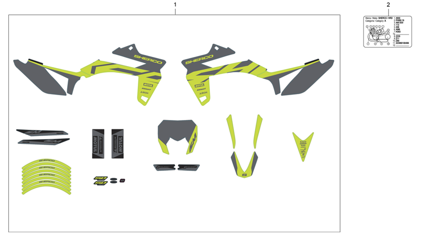 vue éclatée adhésif silver r - sherco 50 hrd sm silver r 2024