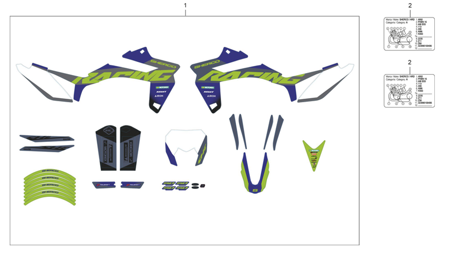 vue éclatée adhésif factory - sherco 50 hrd sm silver r a 2025