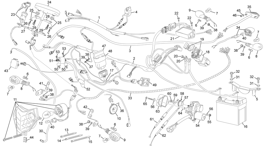 vue éclatée faisceau électrique - sherco moto sherco enduro 250 plus se 2t racing 2015
