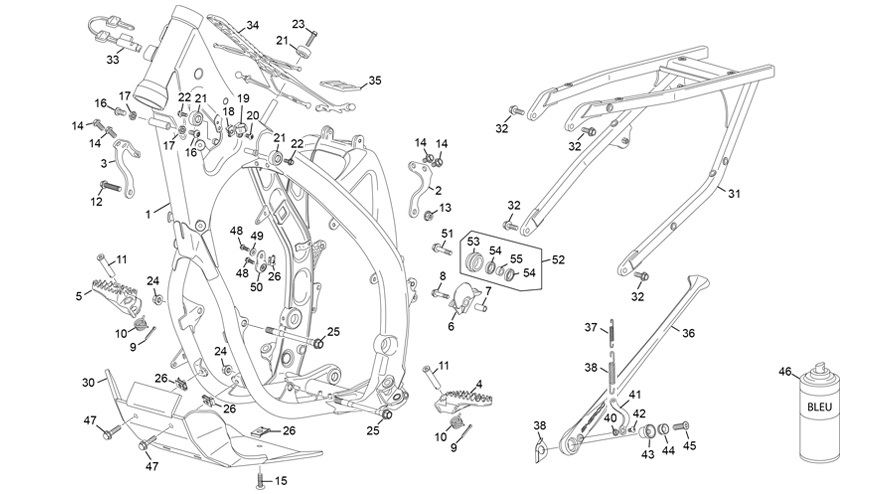 vue éclatée cadre - sherco 250 se-f factory 2026