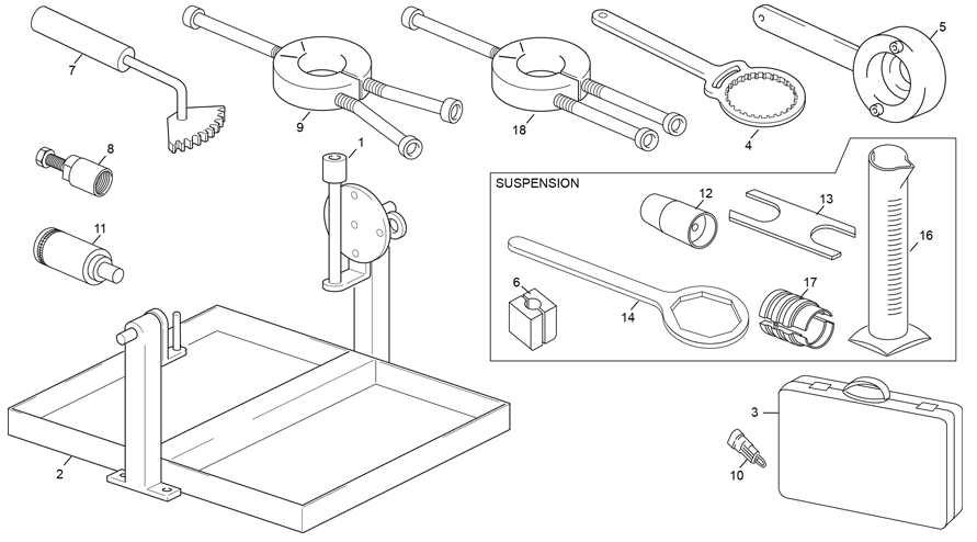 vue éclatée outillages - sherco 250 se-f factory 2026