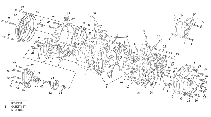 vue éclatée groupe carters a partir du chassis #10134 - sherco 250 se-f factory 2026
