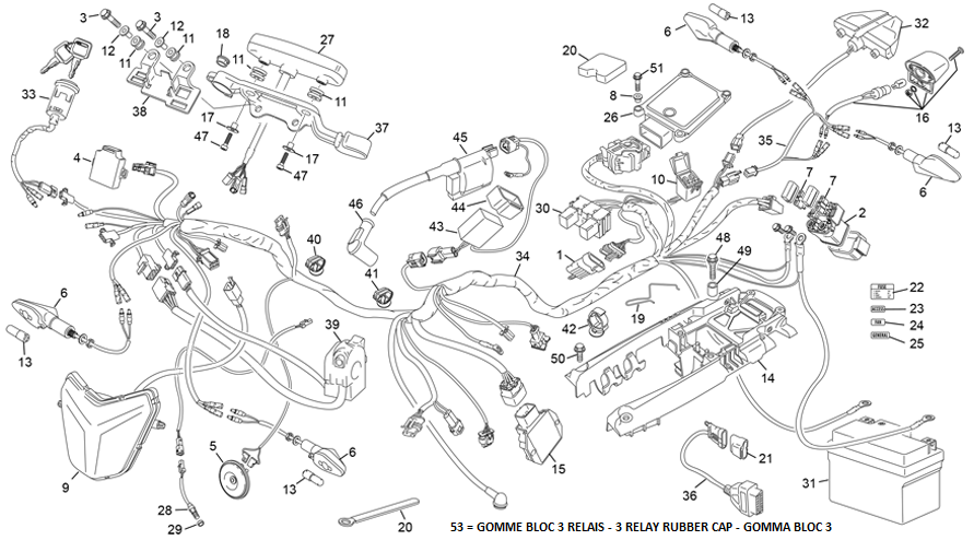 vue éclatée faisceau électrique - sherco 250 se-f factory 2026