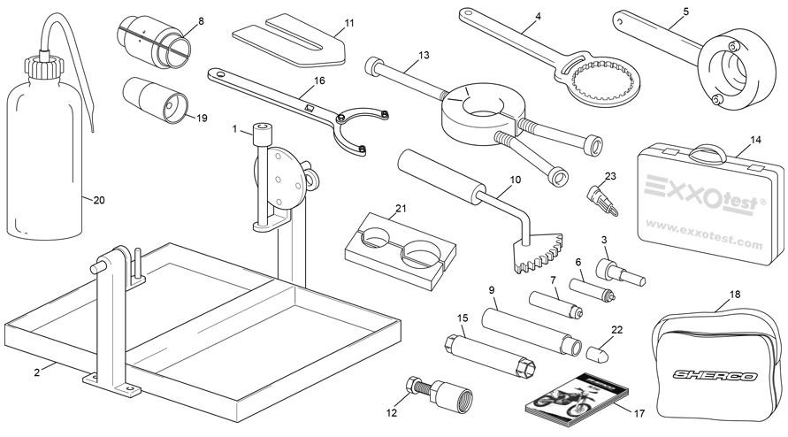 vue éclatée outillages - sherco 450 sef-r factory 2020