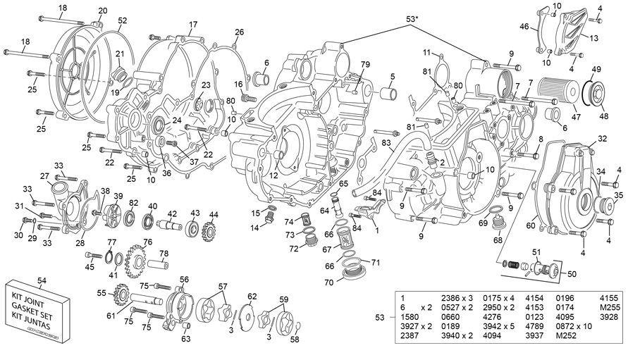 vue éclatée groupe carters - sherco 450 sef-r racing 2020