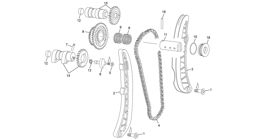 vue éclatée systeme distribution - sherco 450 sef-r racing 2020
