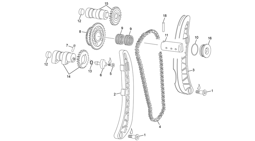 vue éclatée systeme distribution - sherco 450 sef-r factory 2021