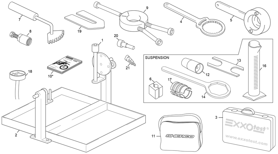vue éclatée outillages - sherco 450 sef-r factory 2021