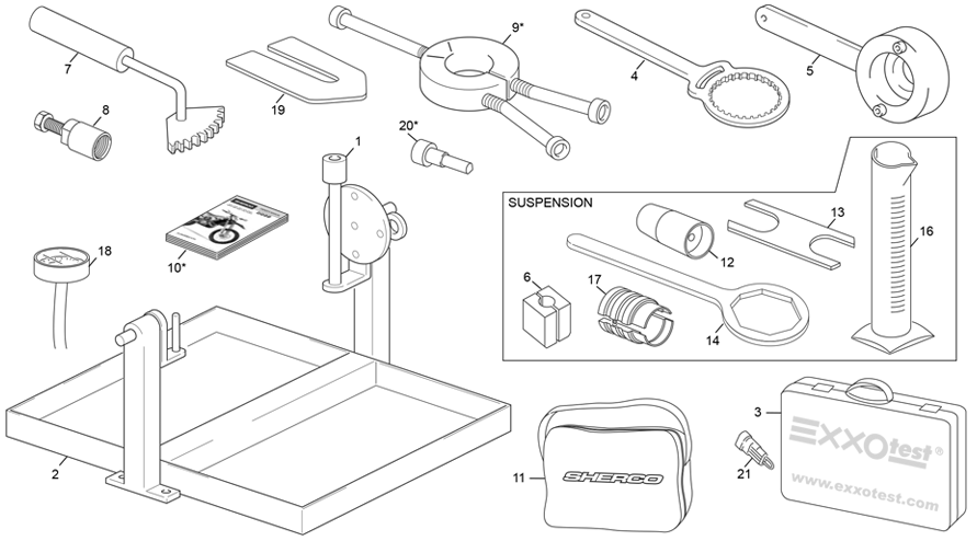vue éclatée outillages - sherco 450 sef-r factory 2022