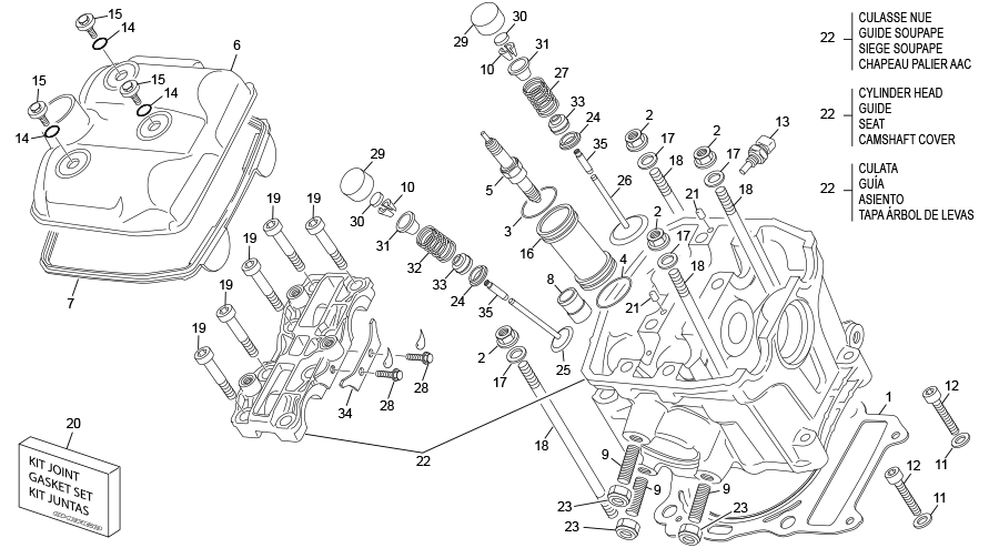 vue éclatée culasse - sherco 450 sef-f factory 2026