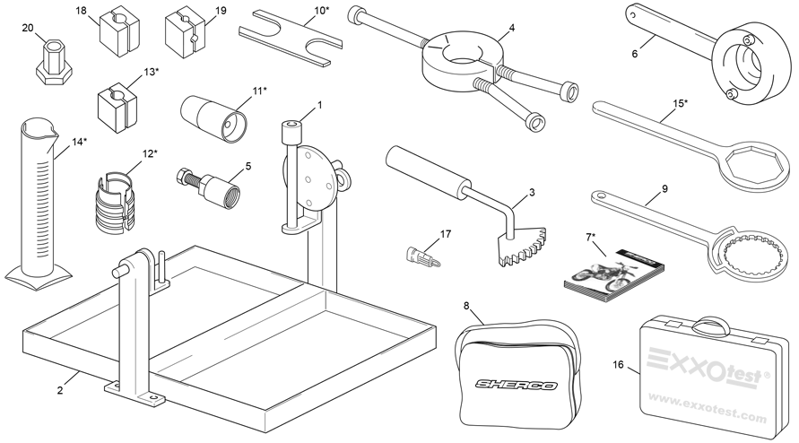 vue éclatée outillages - sherco 300 se-r 2t factory 2019