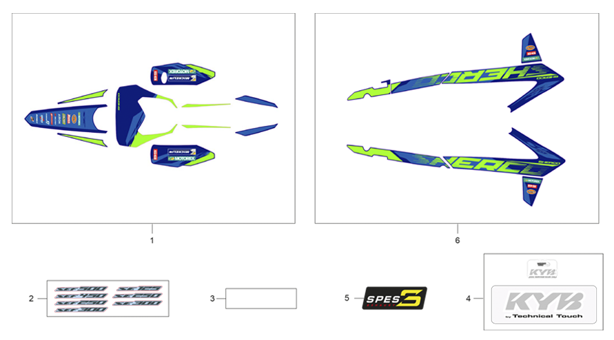vue éclatée adhésifs - sherco 300 se-f 2t factory 2026