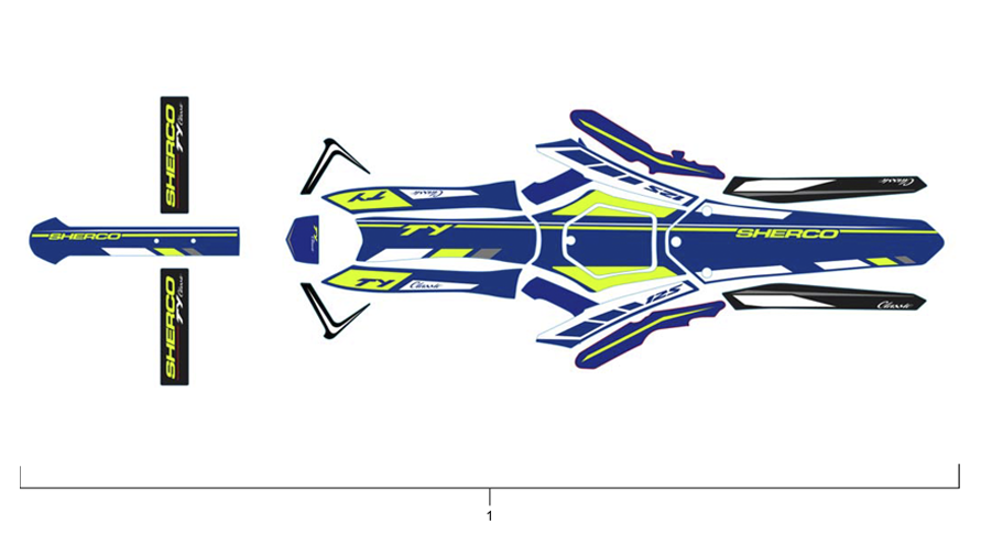 vue éclatée adhésifs - sherco sherco 125 ty racing 2019