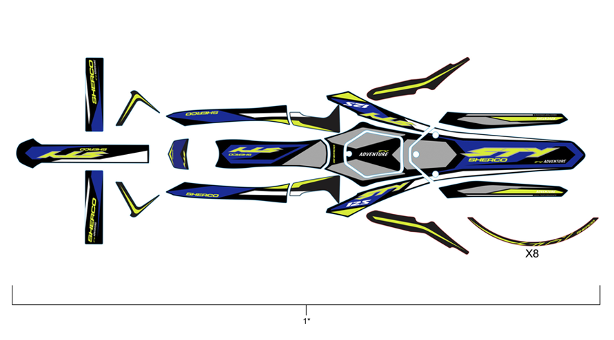 vue éclatée adhésifs - sherco 125 st-ty 2023