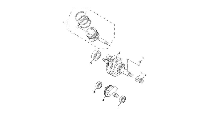vue éclatée vilebrequin assemblé - sherco 125 st-ty 2023