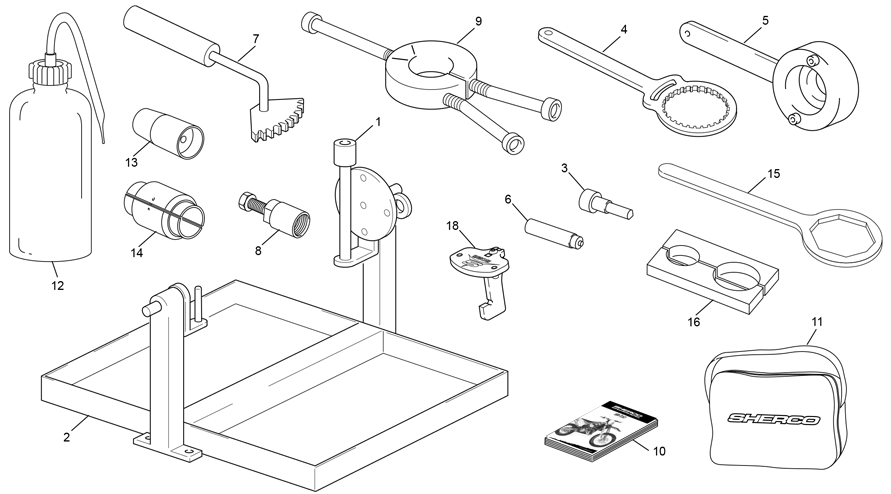 vue éclatée outillages - sherco 125 se-r 2t factory 2020