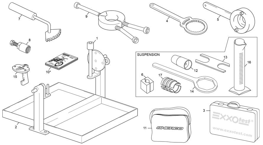 vue éclatée outillages - sherco 125 se-r 2t factory 2021