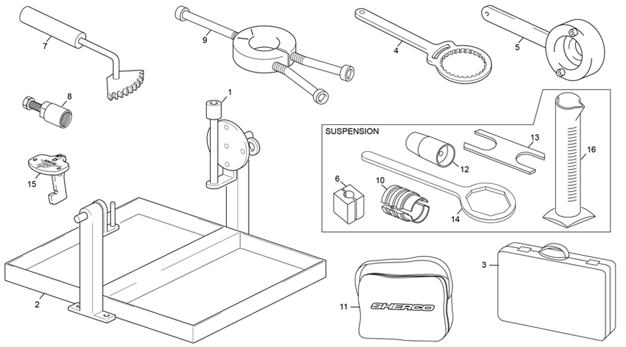 vue éclatée outillages - sherco 125 se-f 2t factory 2025