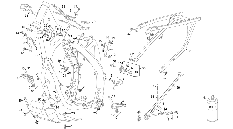 vue éclatée cadre - sherco 125 se-f 2t factory 2026