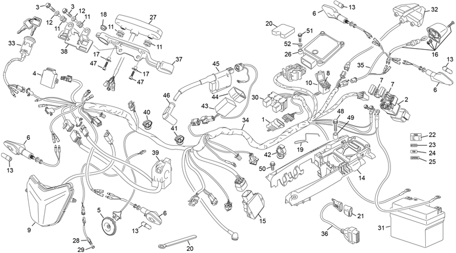 vue éclatée faisceau électrique - sherco 125 sm-f 2t sm factory homol 2026