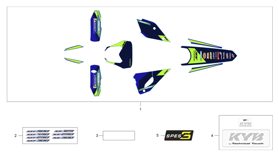 vue éclatée adhésifs - sherco 125 se-f 2t factory 2027