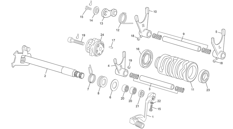vue éclatée sélecteur - sherco 125 se-f 2t factory 2027