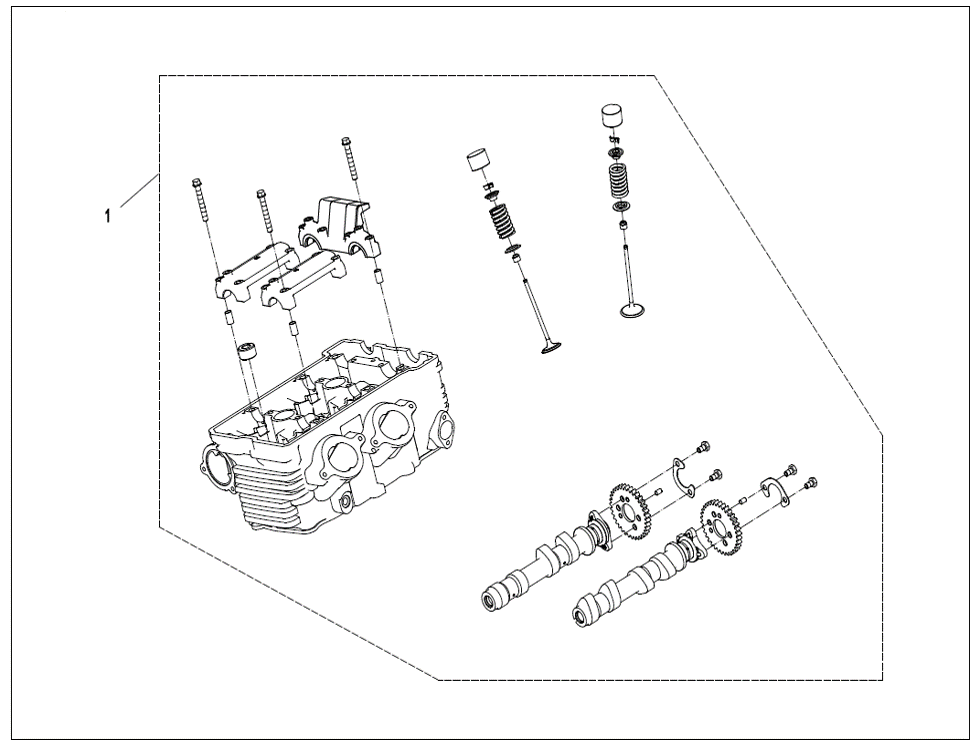 vue éclatée cylinder head system kit - cfmoto cf800 nk advance 2024
