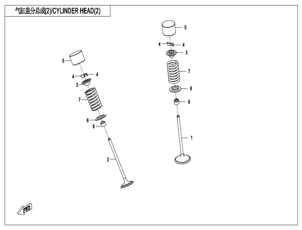 vue éclatée cylinder head 2 - cfmoto cf 450 nk euro 5+ 2025