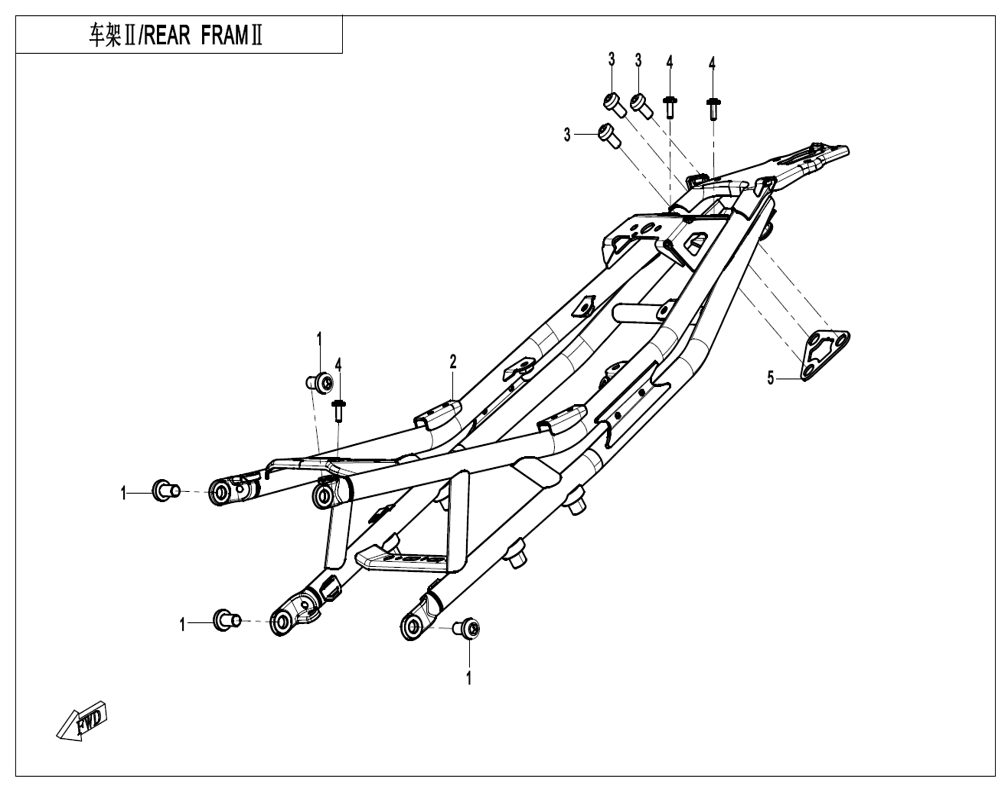 vue éclatée frame 2 - cfmoto cf675 nk a2 2026