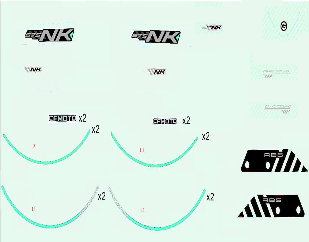 vue éclatée decal-glacier white - cfmoto cf675 nk a2 2026