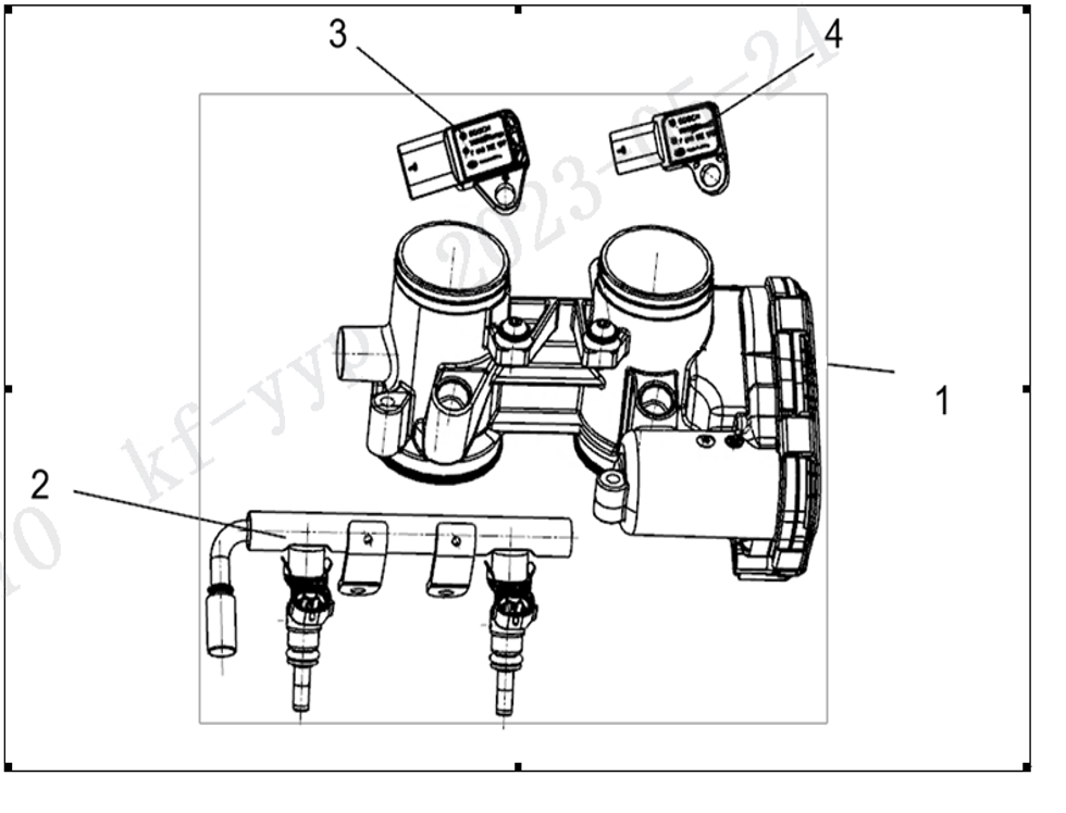 vue éclatée throttle&injector - cfmoto cf700cl-x heritage 2023