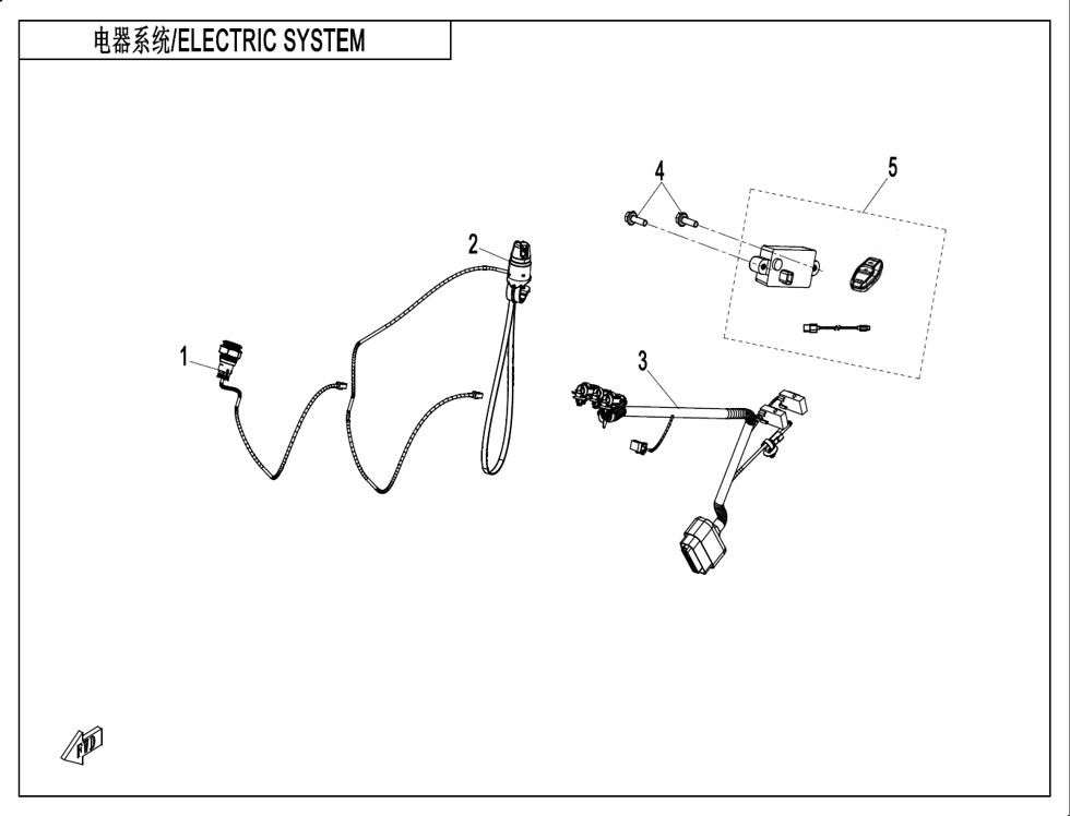 vue éclatée electric system - cfmoto cx-2e 2024