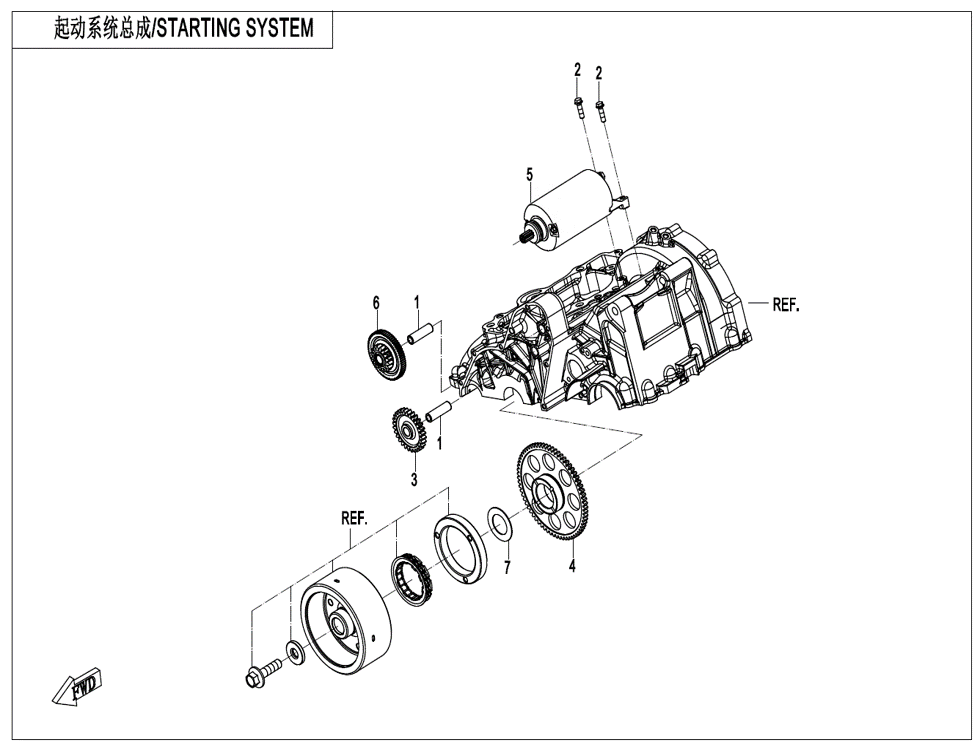 vue éclatée starting system - cfmoto cf700 mt 2024