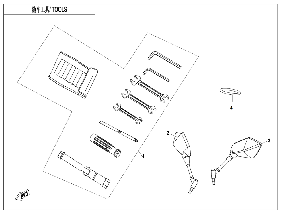vue éclatée tools - cfmoto cf700 mt 2024