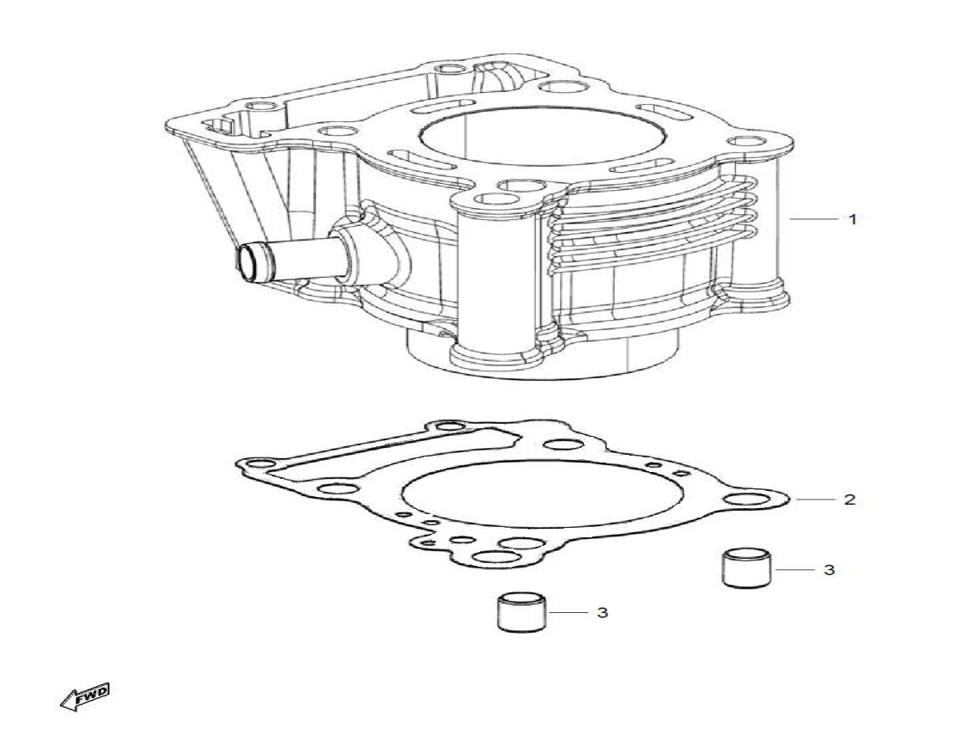 vue éclatée cylinder - cfmoto cf125 nk e5+ 2025