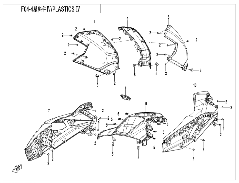 vue éclatée plastics ? - cfmoto cf125 nk e5+ 2025