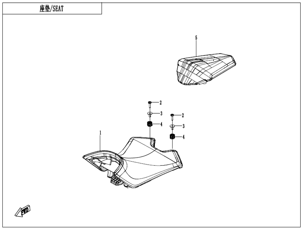 vue éclatée seat assy - cfmoto cf125 nk e5+ 2025