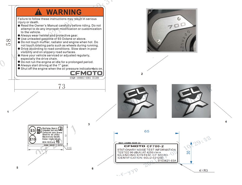 vue éclatée kit warning - cfmoto cf700cl-x heritage euro 5 2022