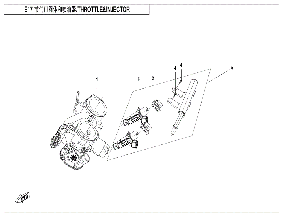 vue éclatée papillon et injecteur - cfmoto cf700cl-x heritage euro 5 2022
