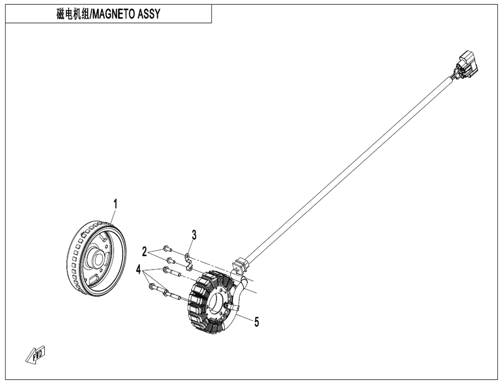 vue éclatée magneto assy - cfmoto cf675 nk a3 2025