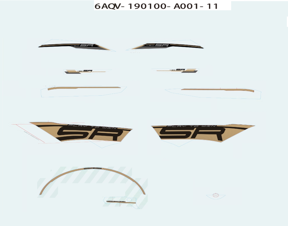 vue éclatée decal kits nebula black - cfmoto cf450sr 2026