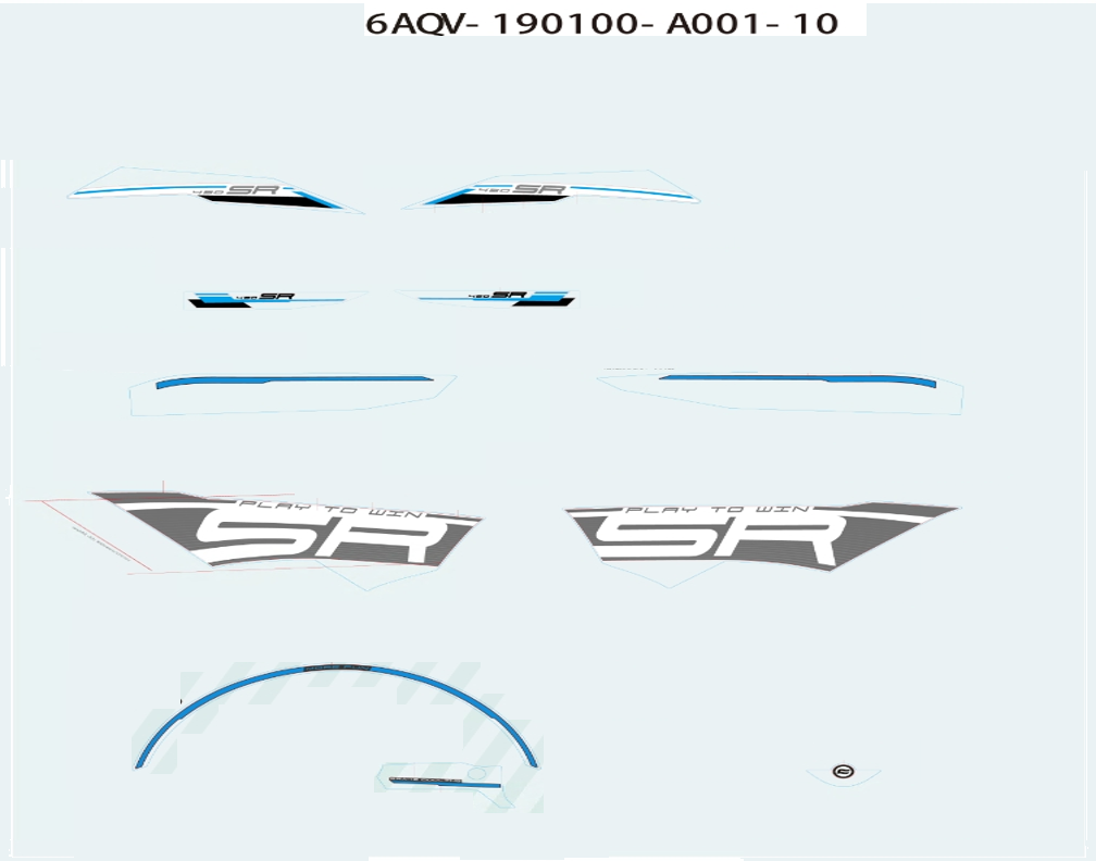 vue éclatée decal kits nebula white - cfmoto cf450sr 2026