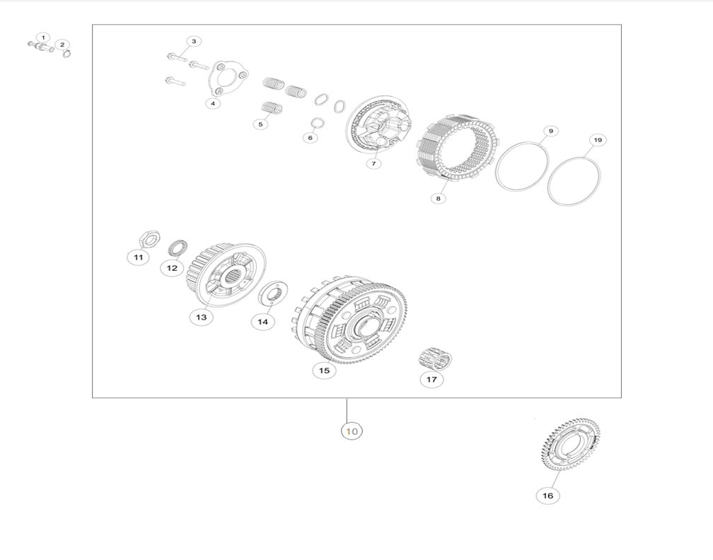 vue éclatée clutch - cfmoto cf1000 mt-x 2026