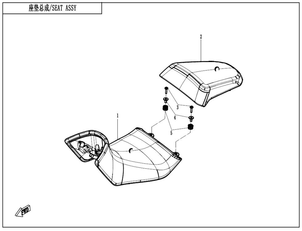 vue éclatée seat assy - cfmoto cf700mt e5+ 2025